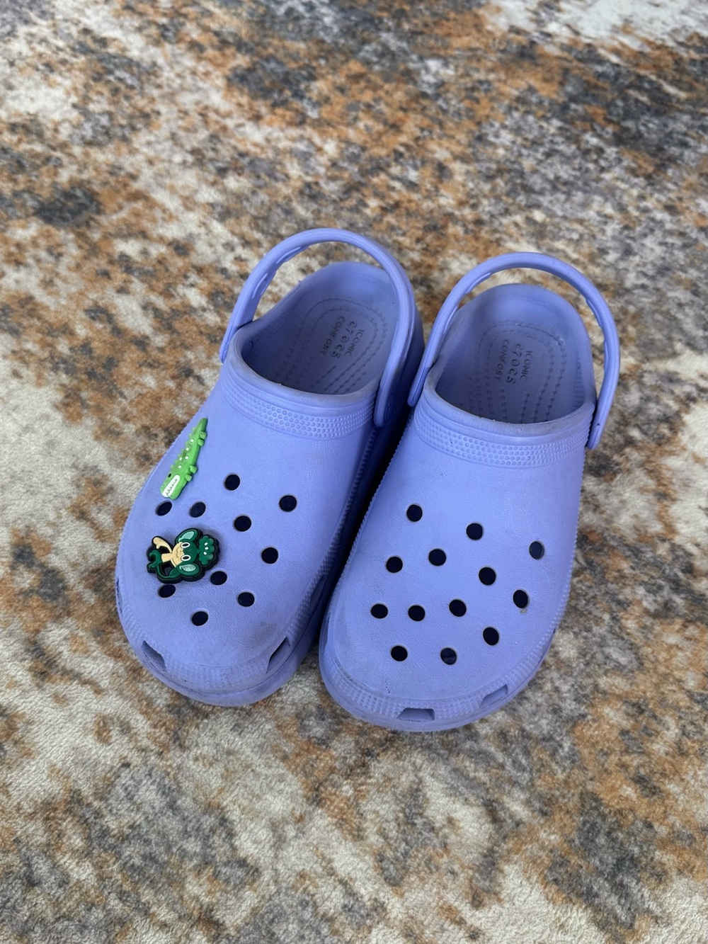 CROCS Kids Lavender Purple Slip-On Clogs with Charms